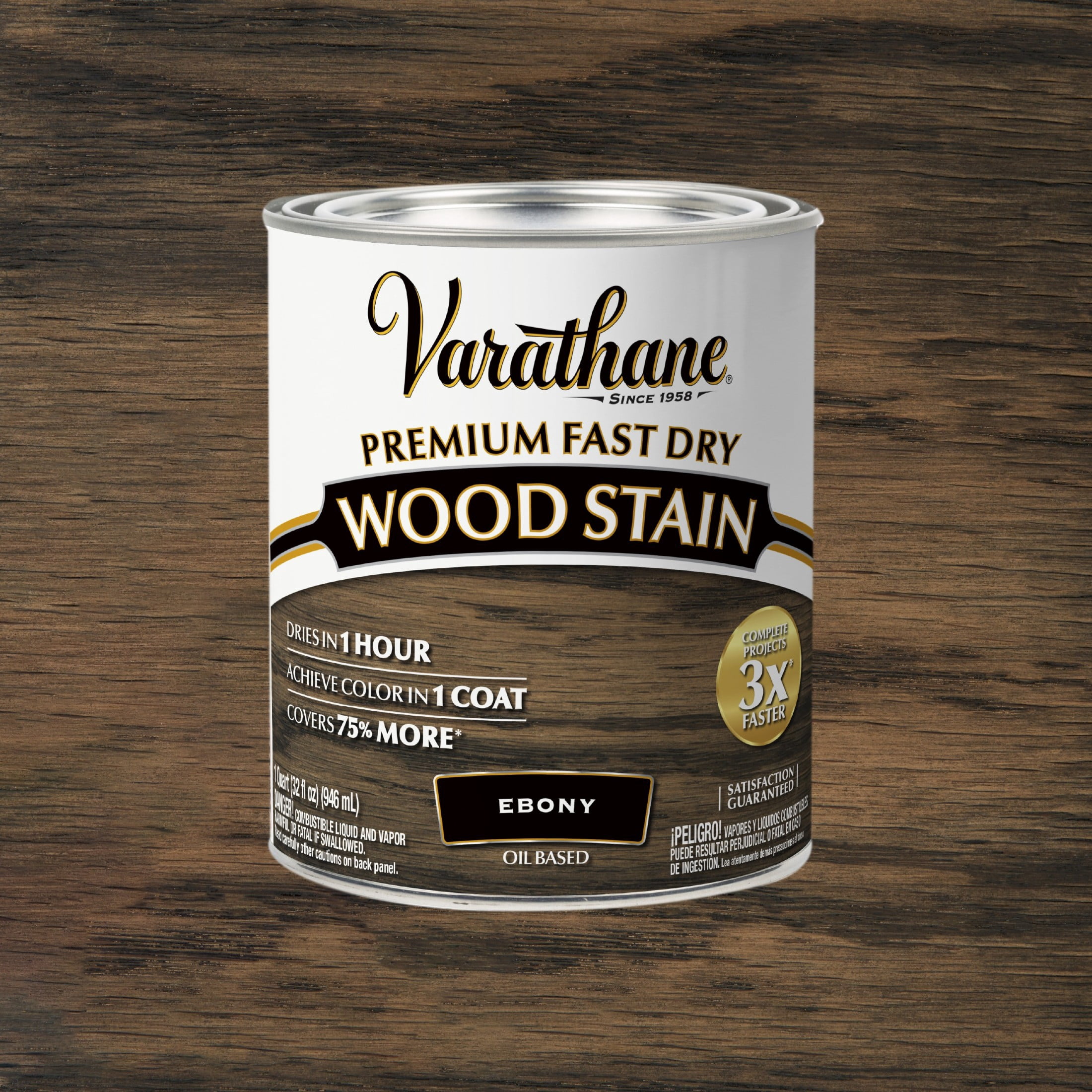 (2 pack) Ebony, Varathane Premium Fast Dry Wood Stain-269395, Quart