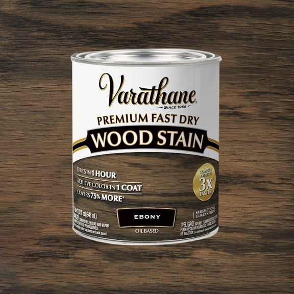 Ebony, Varathane Premium Fast Dry Wood Stain-269395, 32 fl oz