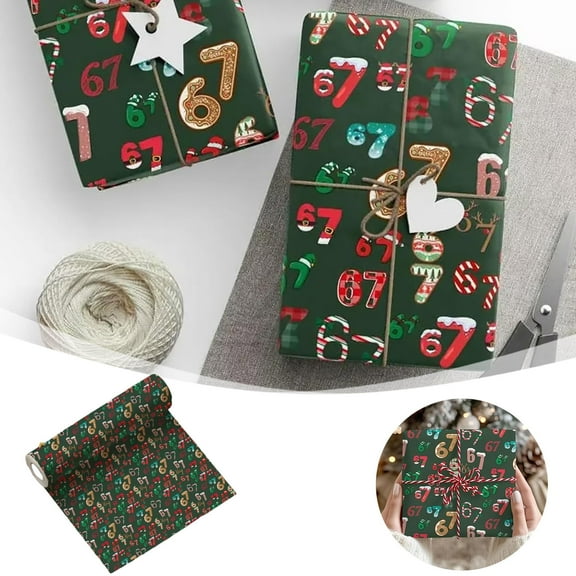 67 Christ Mas Wrapping Paper 6 7 Wrapping Paper 67 Funny Teen Holiday Wrap Santa 67 Giftwrap Unique 67 Festive Wrapping Papers Gift Wrapping Paper Easy To Use