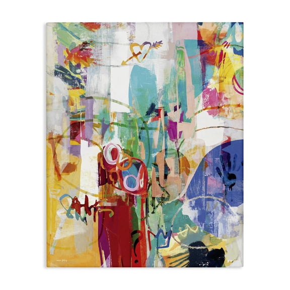 Stupell Industries Bohemian Expressive Collage Abstraction Canvas Art, 36 x 48, by Amber Sterling