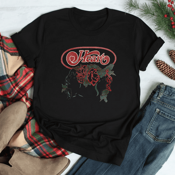 Cool Rock Band Heart Retro Music Fan Graphic Art Unisex T-Shirt V10619 up to size 5XL