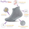 thumbnail image 2 of CozyWay Calcetines con pinzas para bebés y niños pequeños - Paquete de 12 con agarre en el tobillo gris de 6 a 12 meses - Puntera reforzada de algodón antideslizante - Lengüeta en el talón fácil de po, 2 of 5