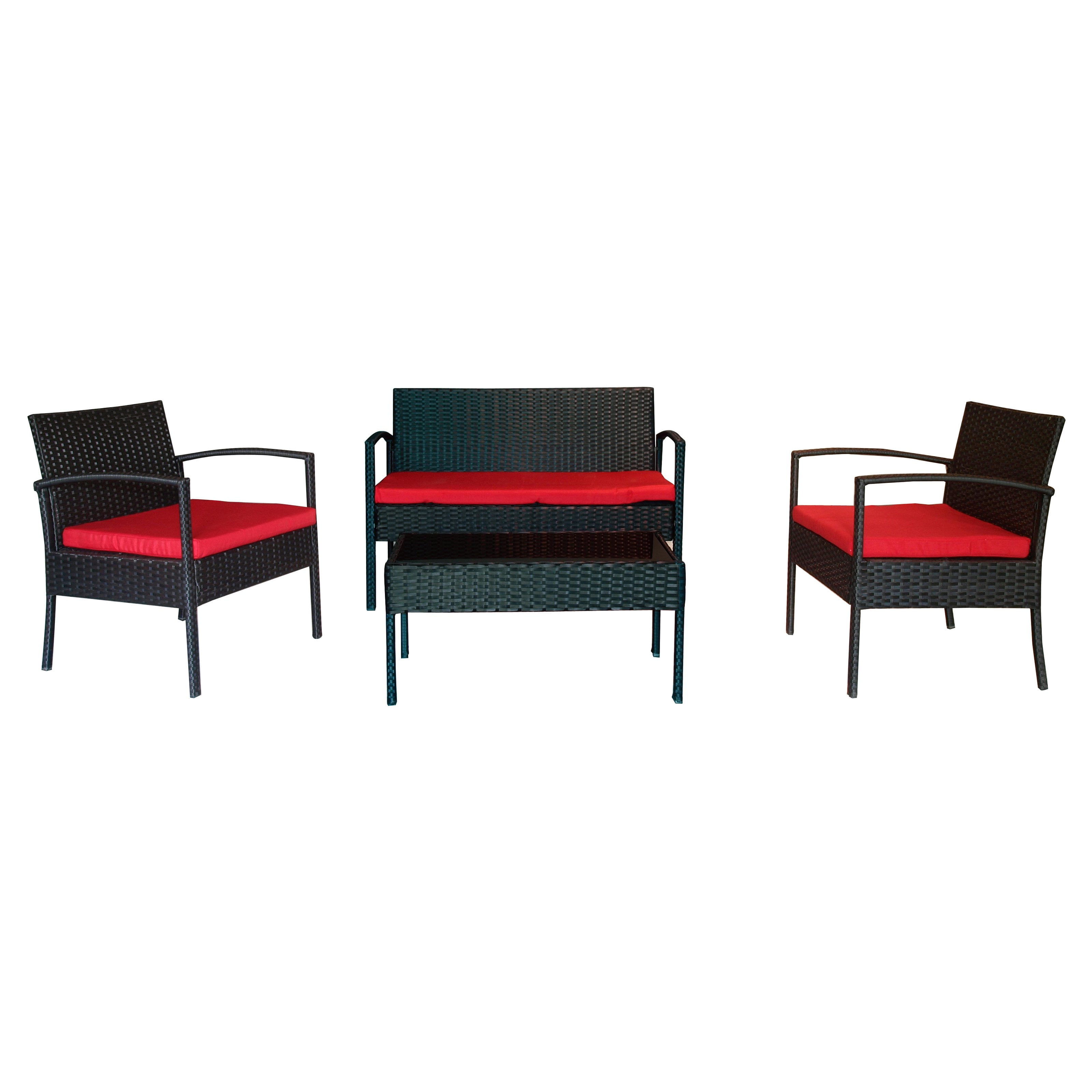 THY-HOM TeaSet 4 Piece Wicker Conversation Set by The-Hom