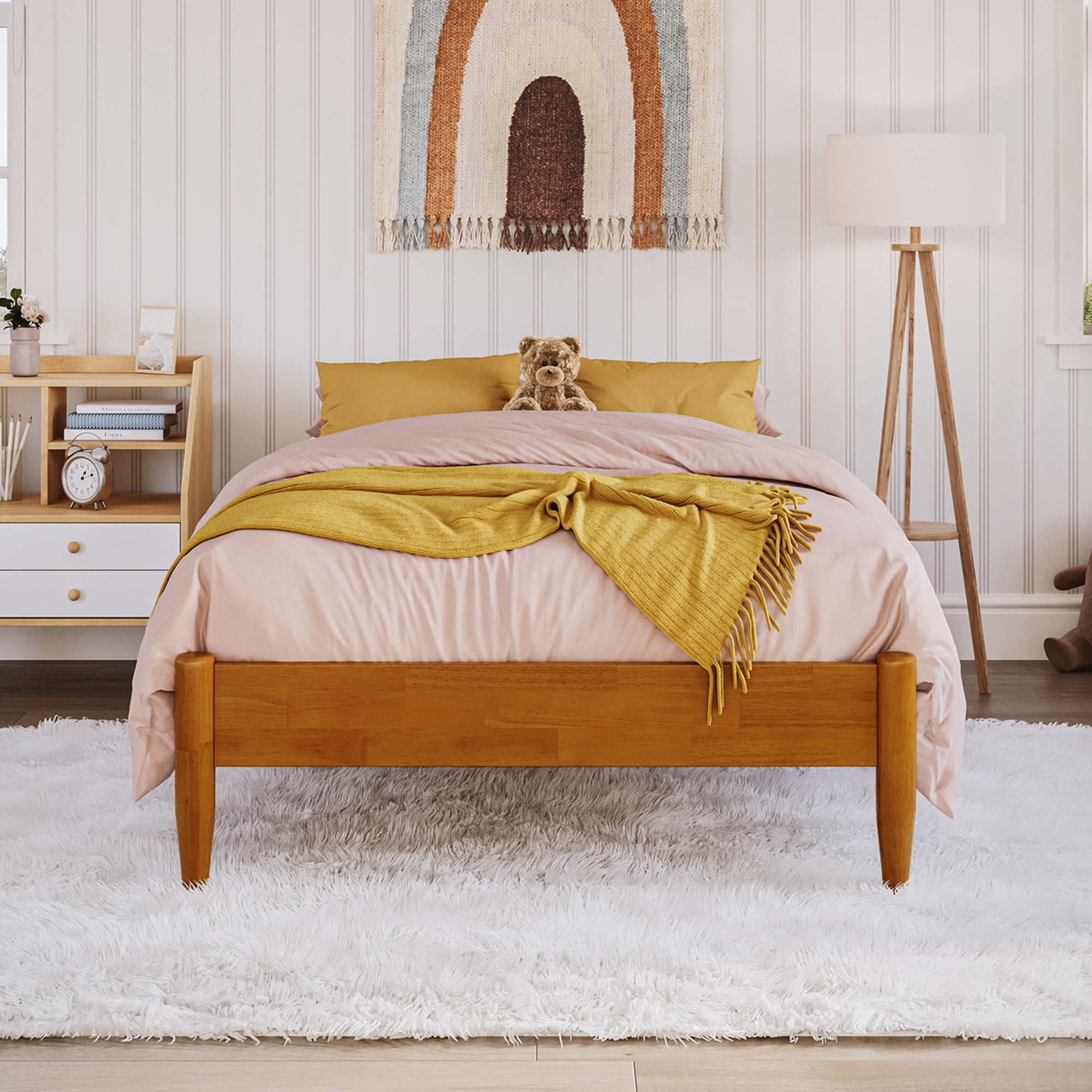 AFI Pasadena 12" Light Toffee Solid Wood Low Profile Platform Bed, Twin