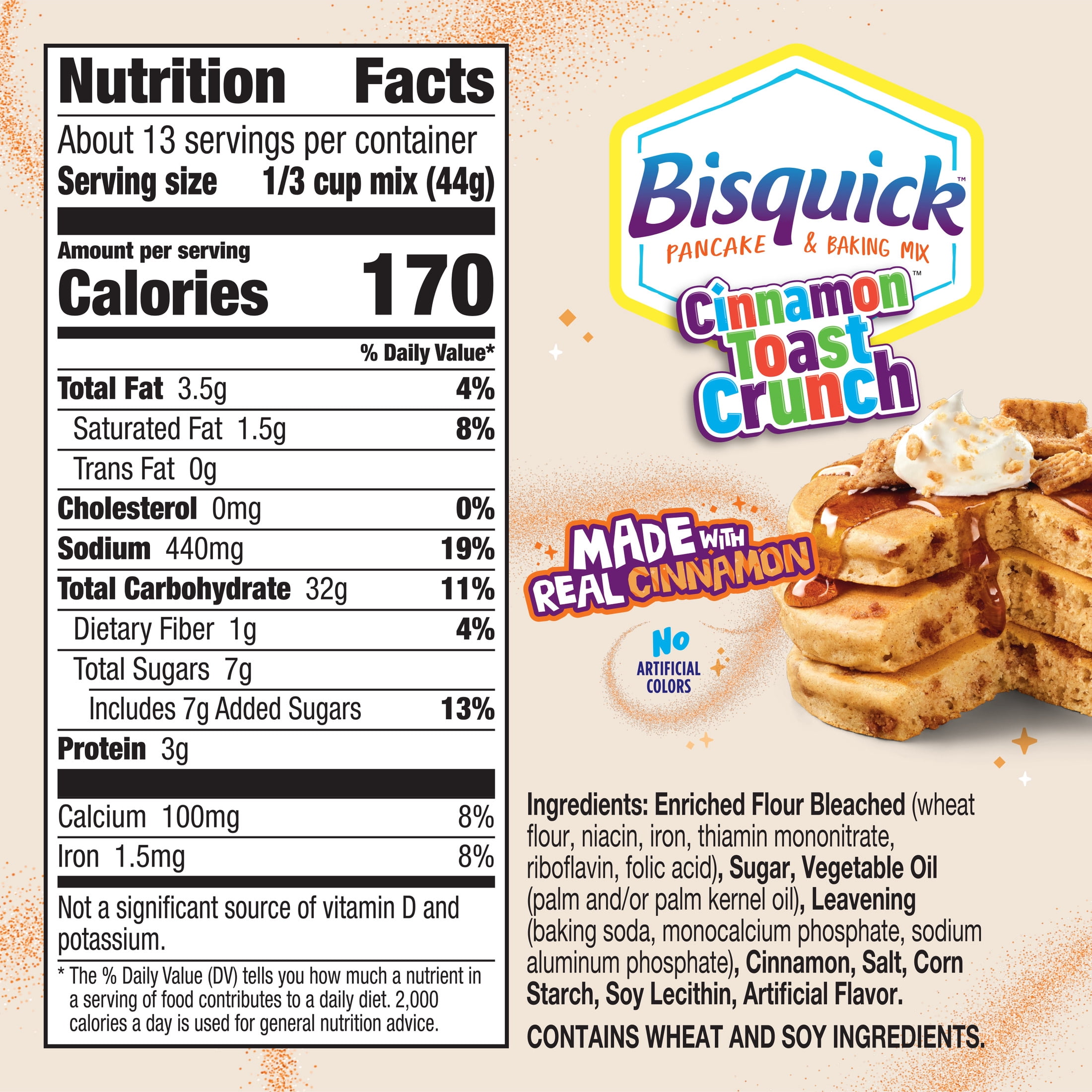 Betty Crocker Bisquick Pancake and Baking Mix, Cinnamon Toast Crunch, 20 oz
