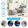 thumbnail image 2 of ZAFLY Oversized Bean Bag Chair for Adults, Faux Fur Large Comfy Chair with Footstool, Big Lazy Floor Sofa for Gaming - Light Gray, 2 of 8