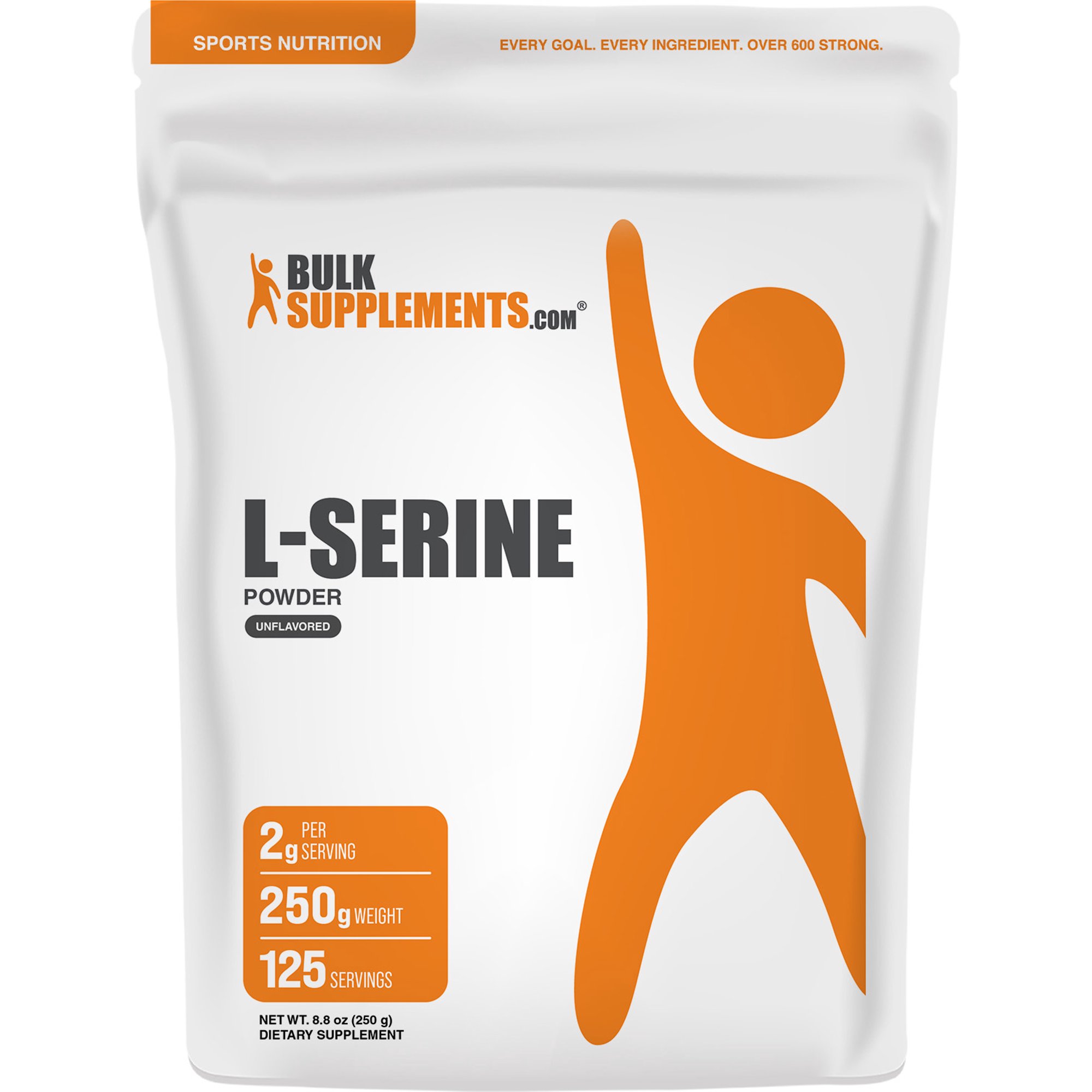 BulkSupplements.com L-Serine Powder, Amino Acid Supplement for Sleep Support and Memory Support, Brain Supplement (250 Grams - 8.8 oz - 125 Servings)