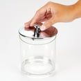 thumbnail image 4 of mDesign Small Round Acrylic Apothecary Canister Jars - 4 Pack - Clear/Chrome, 4 of 7