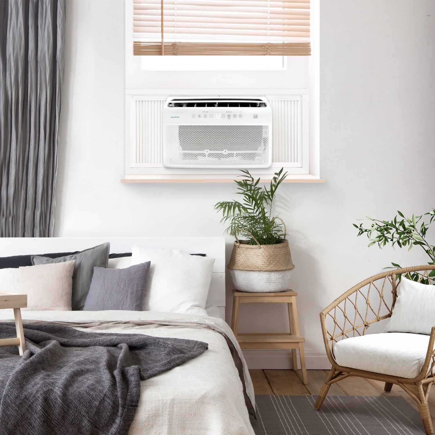 Keystone 8,000 BTU Window Mounted Inverter Air Conditioner with Remote Control, KSTAW08INV
