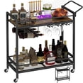 thumbnail image 1 of Carrito de bar LAATOOREE Home con soporte para vino y copa, 1 of 9
