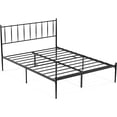 thumbnail image 4 of Queen Size Metal Platform Bed Frame with Headboard,Bed Frame Mattress Foundation with Slat Support and 12.3" Storage Height No Box Spring Needed for Girl Boy Adults Black, 4 of 7