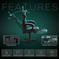 thumbnail image 4 of Soontrans Gaming Chair with Footrest Ergonomic Office Chair with Massage Lumbar Pillow, Reclining Gamer Game Chair for Adults, Blue, 4 of 7
