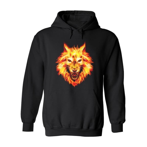 Fire Wolf Hoodie Men -Image by Shutterstock, Male XX-Large