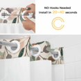 thumbnail image 5 of Green Orange Leaf No Hook Shower Curtain with Snap in Liner Watercolor Botanical Vintage Linen Waterproof Bathroom Shower Curtain with See Through Top Window for Bathtub 72" x 78", 5 of 9