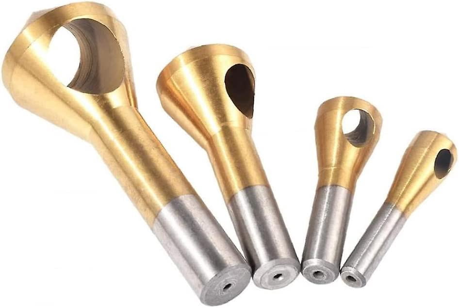 UKCOCO 4-Piece Cobalt Steel Countersink Chamfer Tool Set – Deburring & Countersink Bits For Metal, Wood, Plastic, Aluminum & Stainless Steel