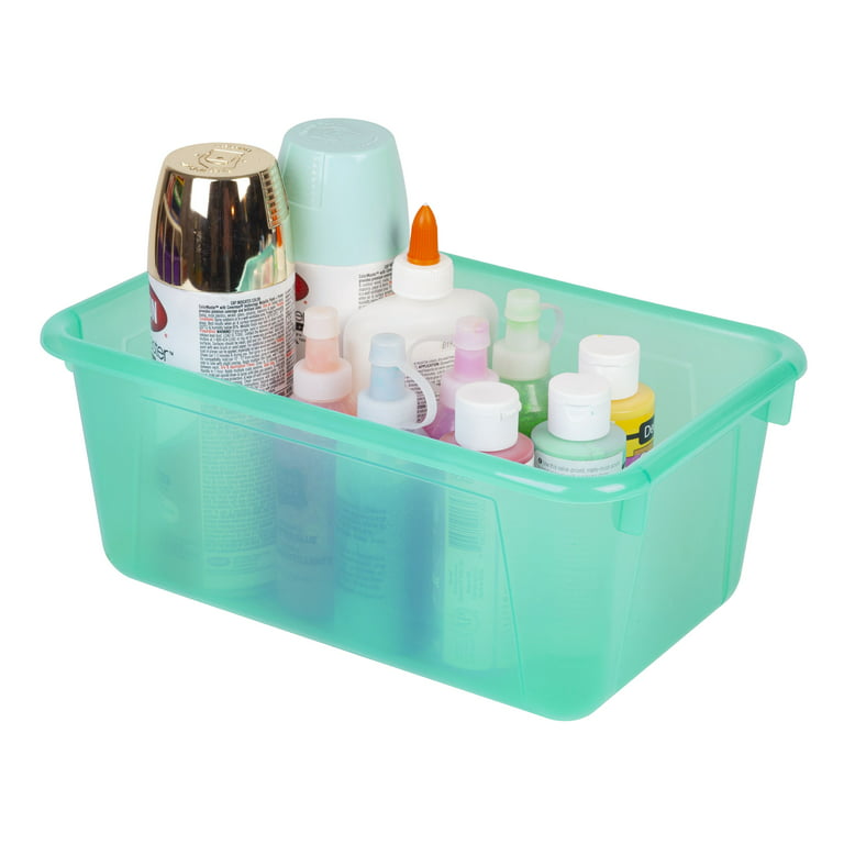 Pen+Gear Plastic Small Cubby Bin, Craft and Hobby Storage, Tint Green,  5-Pack 