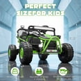 thumbnail image 6 of 36V Electric Ride On Car for Big Kids, 2 Seater 36V Powered Electric Ride on Toy with Rear Wheel Spring Suspension, Bluetooth, Music, Max 8.7 MPH, Kids Electric Vehicle for Boys Girls Ages 6+, Green, 6 of 8