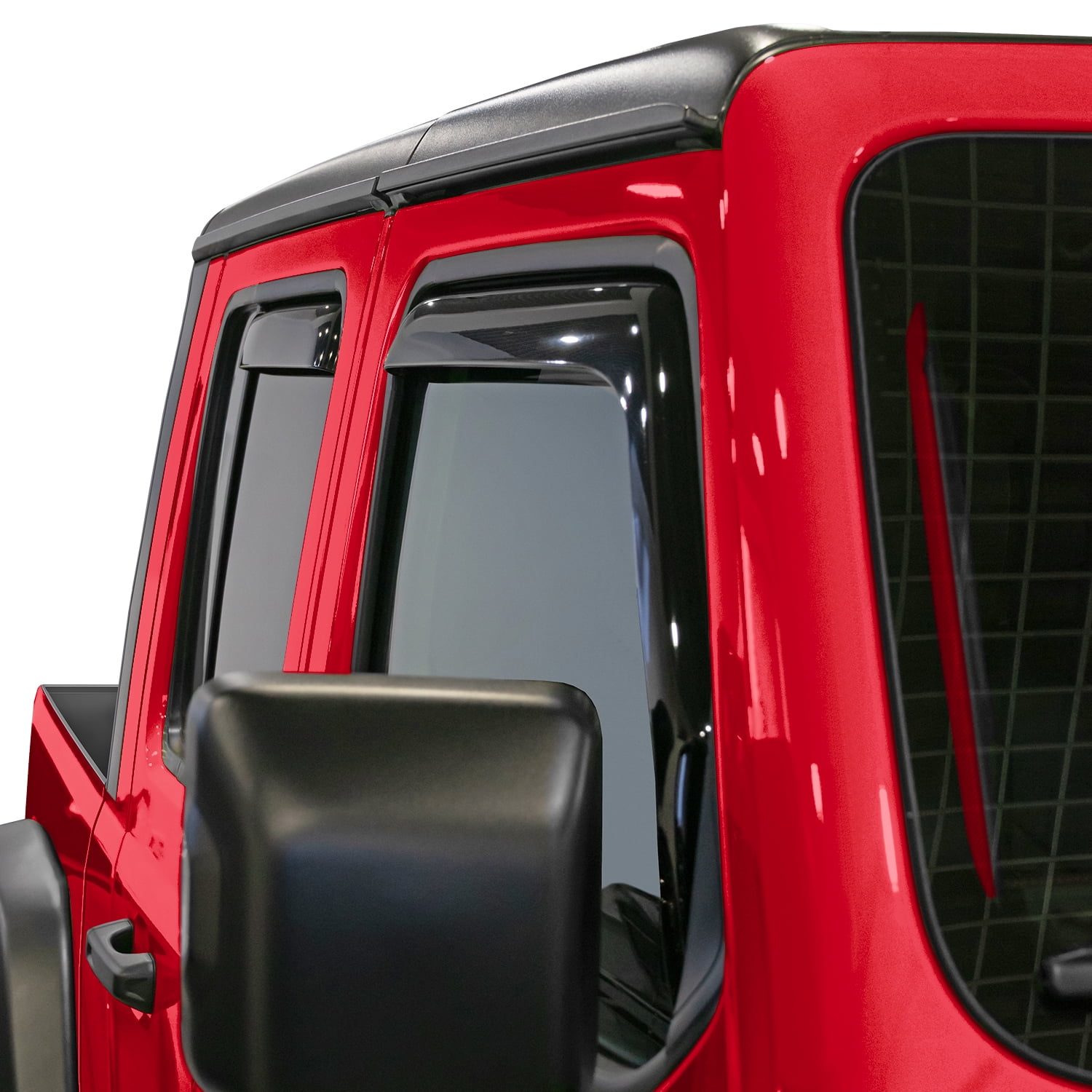 Voron Glass in-Channel Extra Durable Rain Guards for Jeep Gladiator 2020-2026, Window Deflectors, Vent Window Visors, 4 Pieces - 200292