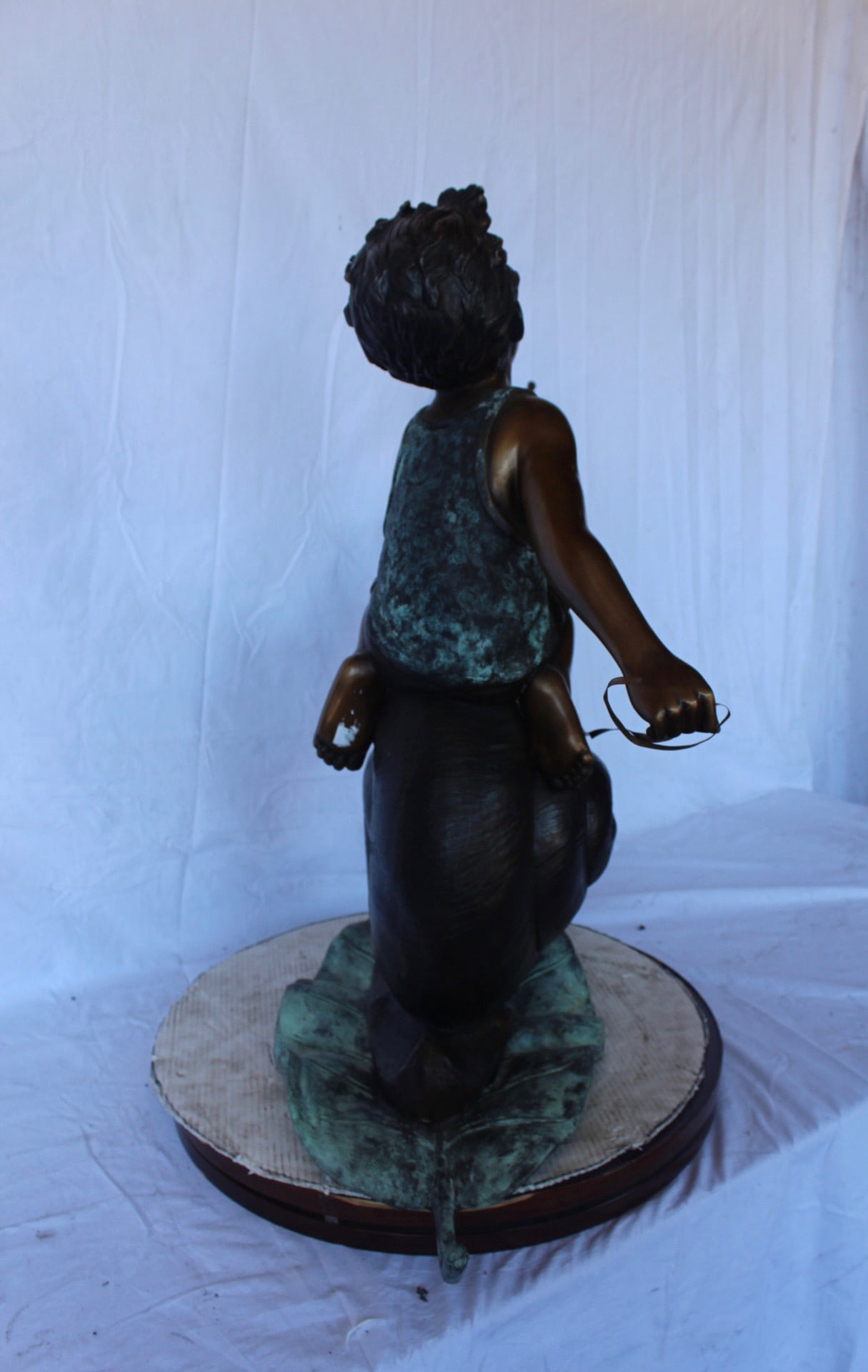 Nifao Happy Boy Riding Snail Outdoor Fountain Statue, Bronze Garden Water Feature Sculpture for Patio & Yard – Outdoor Garden Decor Sculpture, 42"L x 14"W x 34"H