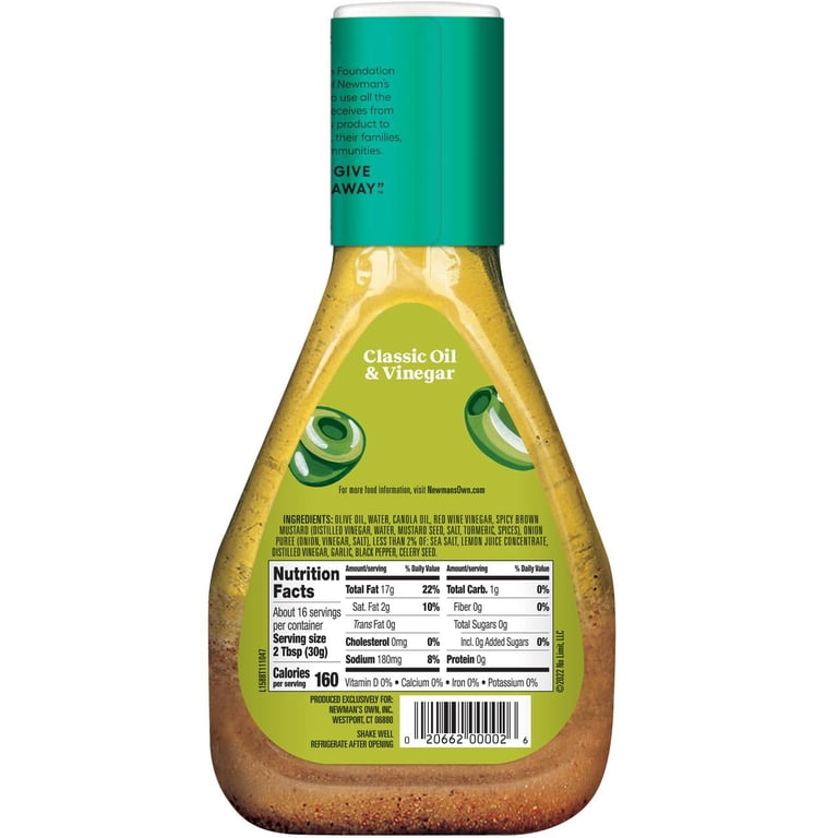 newman's own classic oil & vinegar dressing 16z Newman's Own Olive Oil & Vinegar Salad Dressing, 16 oz