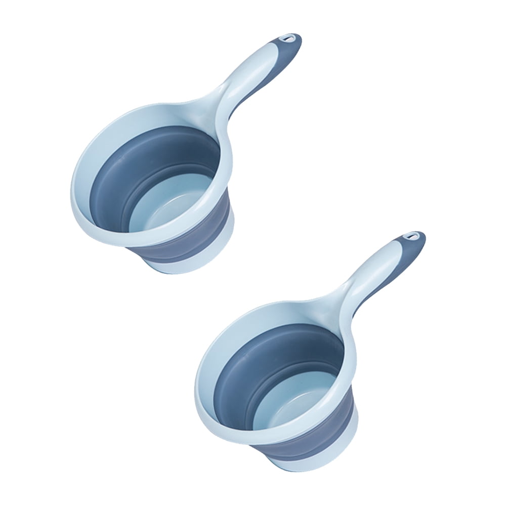 2pcs Folding Water Ladle, Collapsible Scoop Kitchen Ladles Water Scoop Cup Bucket For Kitchen Bathroom Garden (Random Color)