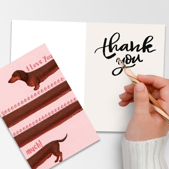 Funny Dachshund Valentine's Day Card for Him Her, Sausage Dog Birthday Card for Husband Wife, Sweet Anniversary Cards for Pet Lover