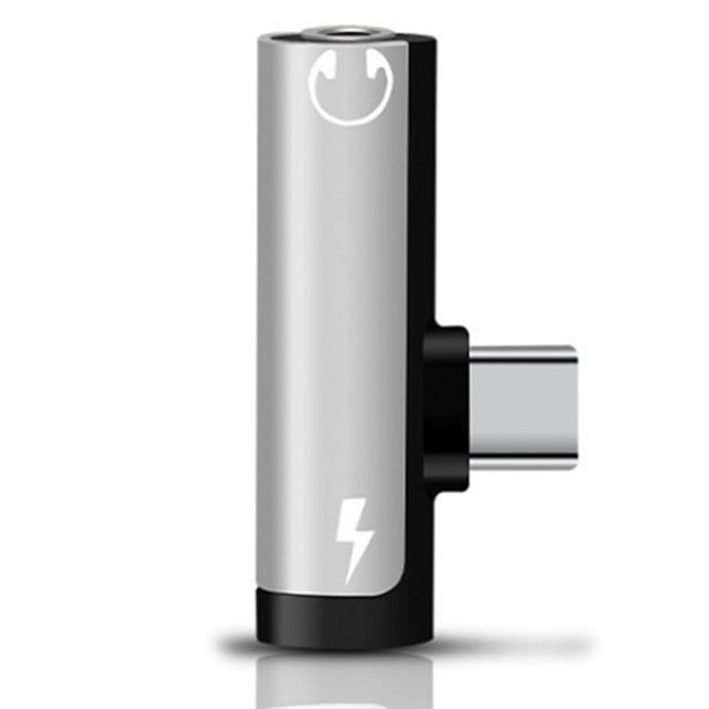 Yimiti High-Quality Type-C 2-In-1 Aluminum Alloy Audio Converter For Enhanced Gaming,Silver