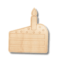 thumbnail image 2 of Unfinished Wood Etched Birthday Cake Slice Shape | Paint By Line Crafts 14" / 1/8", 2 of 2