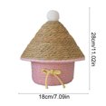 thumbnail image 3 of Round Woven Cotton Rope Storage Basket with Lid, Multicolor, 11 x 7 Inches, Decorative Organizer for Desk, Shelf, Bathroom, 3 of 6