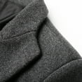 thumbnail image 4 of SWSMCLT Men's Long Trench Coat Pea Coat Fall Spring Winter Warm Thick Fashion Wool Blend Lapel Business Casual Single Breasted Long Sleeve Slim Fit Overcoat Grey 44, 4 of 5