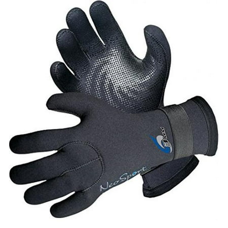 NeoSport Wetsuits Premium Neoprene 3mm Five Finger Glove, Black, XX-Large - Diving, Snorkeling & Waterskiing