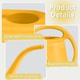 thumbnail image 4 of HomelyJoy Yellow Plant Watering Pot, 1 Gallon Large Capacity Plastic Garden Watering Can with Long Spout and Non Slip Handle for Home Lawn and Office, 4 of 8
