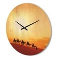 thumbnail image 3 of Designart 'Camel Caravan in Sahara Dessert ' Modern Wood Wall Clock, 3 of 5
