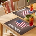 thumbnail image 4 of US Independence Day Placemats Set of 4 Retro American Flag Wood Brown Place Mats Indoor Wipeable Table Mats Washable Cloth Dining Table Placemats for Kitchen Holiday Party Home Decor 13x19 Inch, 4 of 9