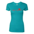 thumbnail image 3 of Dog Heartbeat | Paw Print EKG Lifeline | Veterinarian Vet Tech Dog Lover Womens Slim Fit Junior Tee, Tahiti Blue, Large, 3 of 5