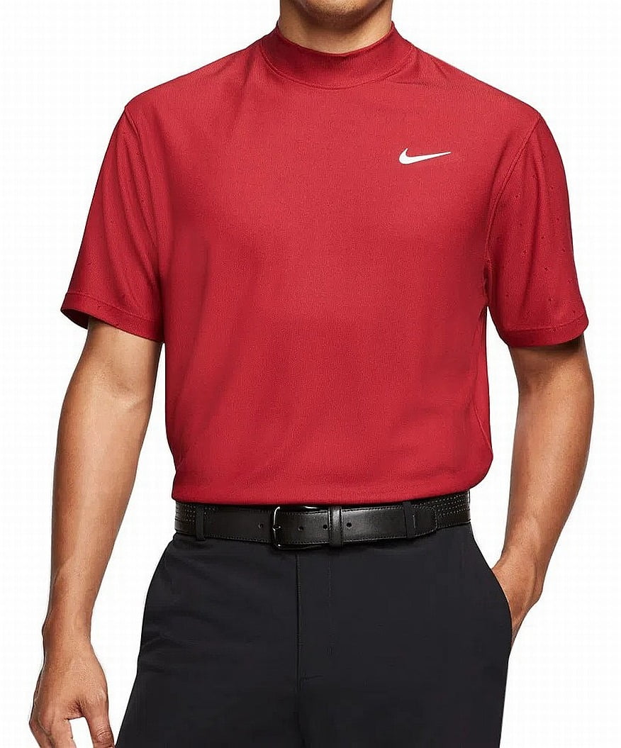 tiger woods red mock neck