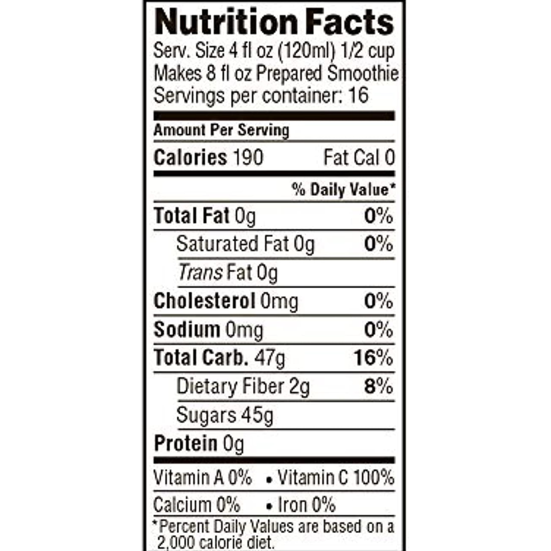 Torani Real Fruit Smoothie Mix, Strawberry, 64 Ounce