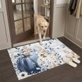 thumbnail image 2 of Entryway Rug 2'x3', Blue White Pumpkin Fall Kitchen Runner Rugs Non-Slip Carpet Mats, Thanksgiving Eucalyptus Gray Wooden Bedside Rugs Runners Washable Floor Carpet for Bathroom Laundry Room, 2 of 8