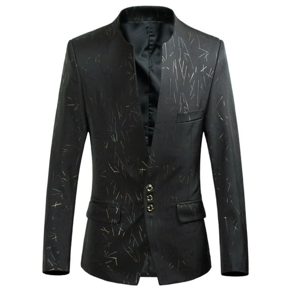 TFEOQRY Men's Blazer Jacket Fashion Casual Personality Handsome Slim Suit Jacket Long Sleeved Lapel Suit Black