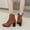 Brown, variant on Babysbule Boots for Women Winter Women's Plus Size Fashion Stone Grain Point Toe Thick Heel Boots Zipper Booties
