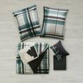 thumbnail image 3 of Izzovium 9-PC Full Bedding Set Plaid Comforter with Sheet Set, Teal/Black, Microfiber, Complete Bed-in-a-Bag Solution, 3 of 12