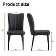 thumbnail image 6 of PU Leather Dining Chairs Set of 4, Upholstered Dining Room Chairs with Curved Backrest and Black Metal Legs, Luxury Dining Chairs for Living Room Kitchen and Office, Black, 6 of 7