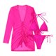 thumbnail image 3 of Gibobby Trajes de Baño Mujer Traje de baño para mujer Dividir piezas puntos Manga larga Blusa de nylon Traje de baño(Rosa,CH), 3 of 4