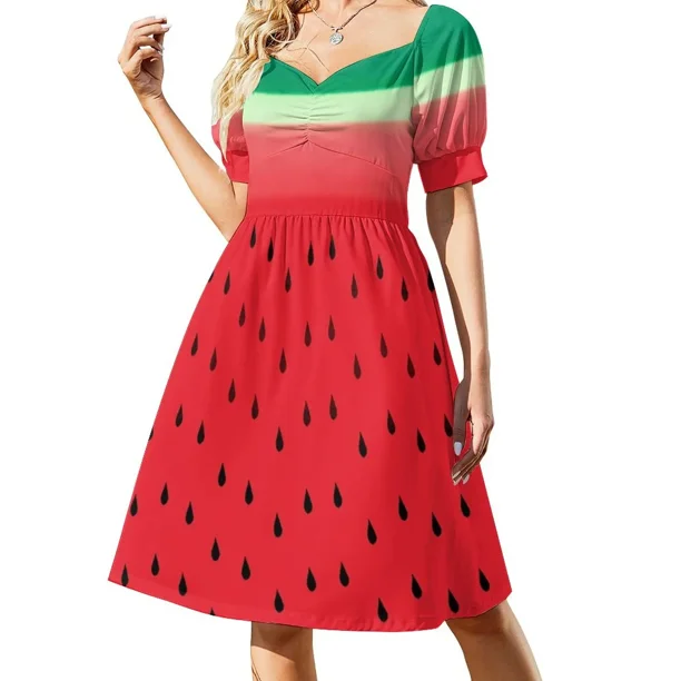 Vestido sin mangas con rayas de sandía vestidos para mujer vestido de noche elegante y chic Vestido de mujer