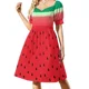 thumbnail image 1 of Vestido sin mangas con rayas de sandía vestidos para mujer vestido de noche elegante y chic Vestido de mujer, 1 of 8