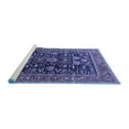thumbnail image 2 of Ahgly Company Machine Washable Indoor Round Oriental Blue Industrial Area Rugs, 7' Round, 2 of 4