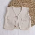 thumbnail image 2 of ZHOGXU Kids Boys Girls Denim Jacket Vest Button Front Sleeveless V Neck Jean Vest Outerwear With Pockets Summer Coat,White,6-12 Months, 2 of 6