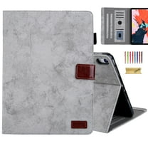 Dteck for iPad 10th Generation Case 10.9" 2022, Matte PU Leather Business Style Folio Stand Flip Cover Smart Case Auto Wake Sleep with Card Slots Pencil Holder for iPad 10th Gen 2022,Gray