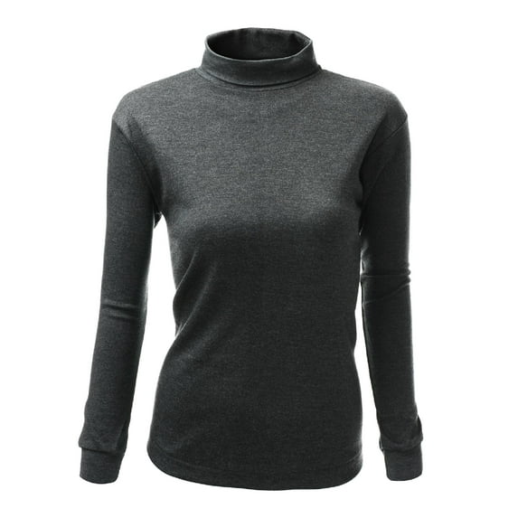 FashionOutfit Women's Double Long Sleeve Layer Turtleneck T-Shirt