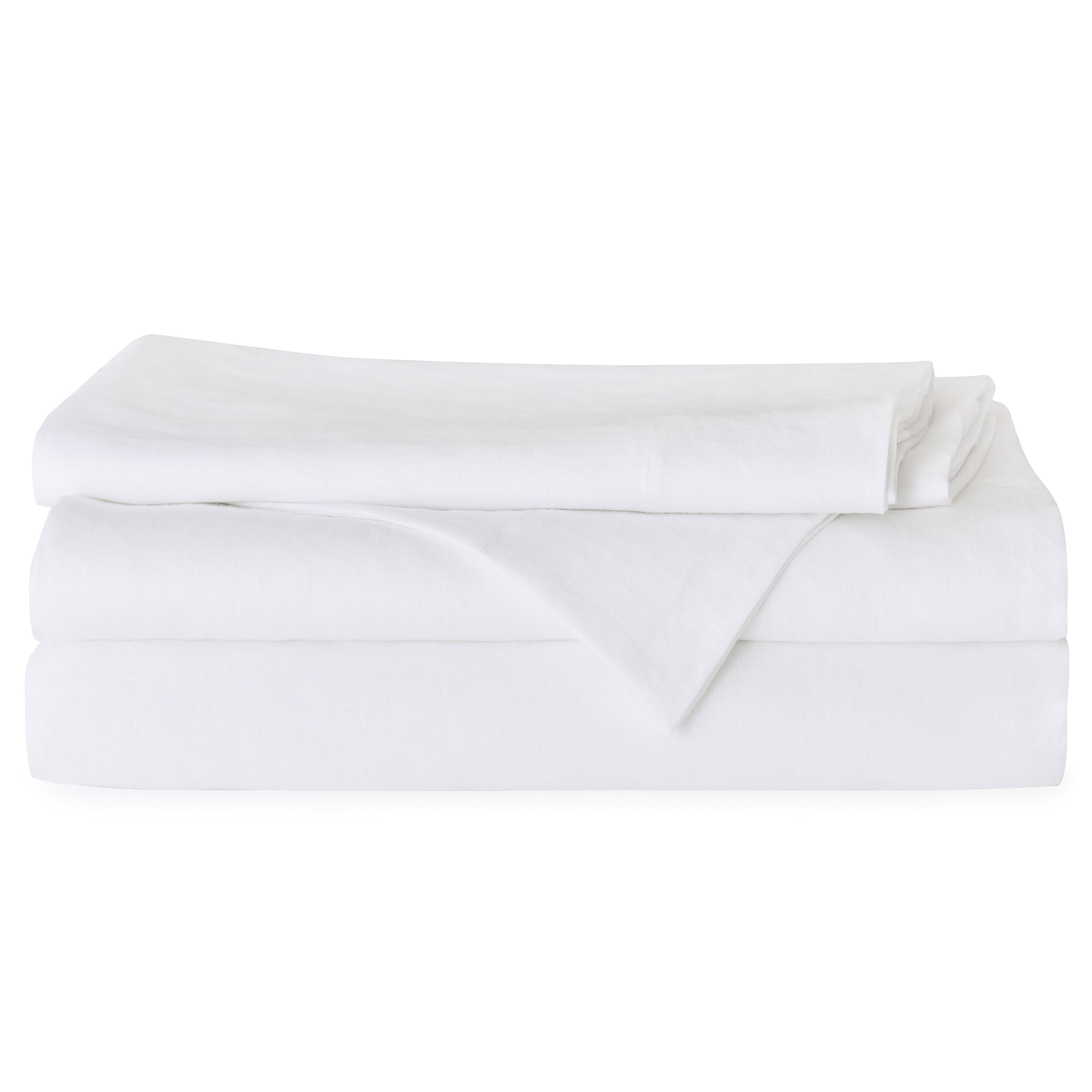 Levtex Home 100 Linen Queen Sheet Set Washed Linen White Set Includes Flat Sheet